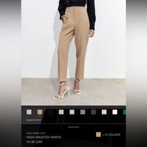 Zara high waisted pants- tan size L